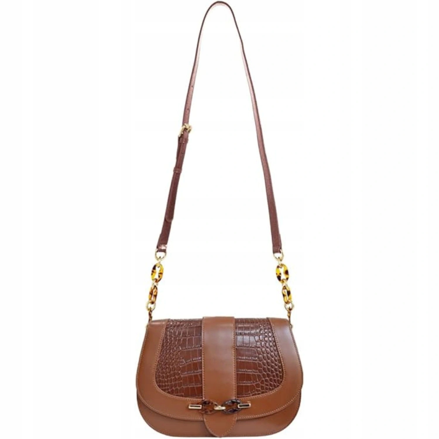 Dámská kabelka Lamarthe Paris kožená hnědá přes rameno kožená crossbody