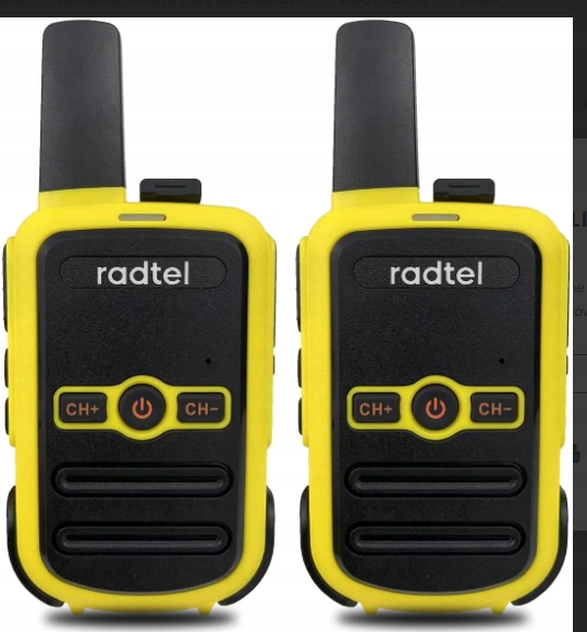 Sada 2x Vysílačka vysílačka Radtel RT12 walkie-talkie