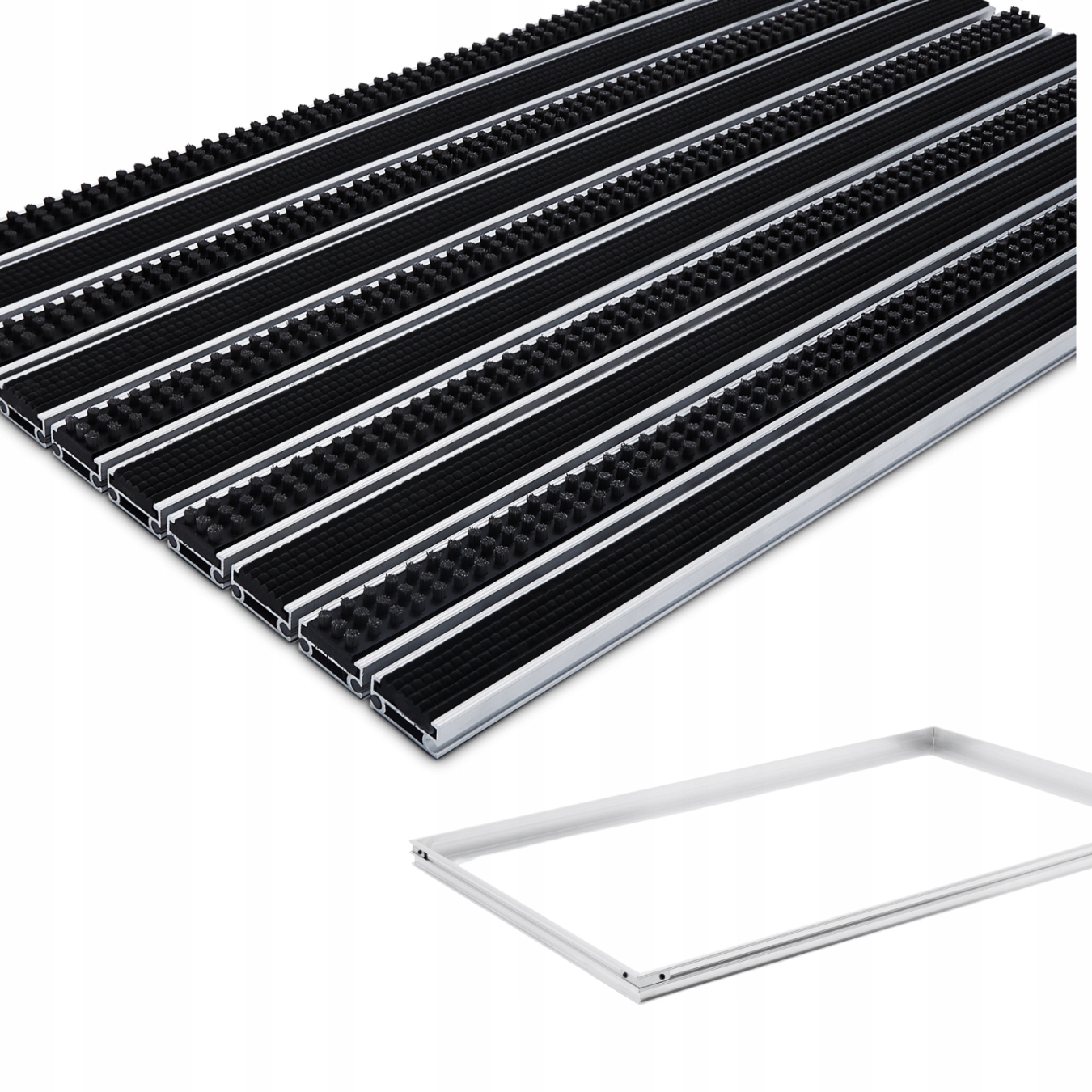 Polentex Rohožka Aluminiová Vložka Kefka/guma Rámček 80x50 17 mm