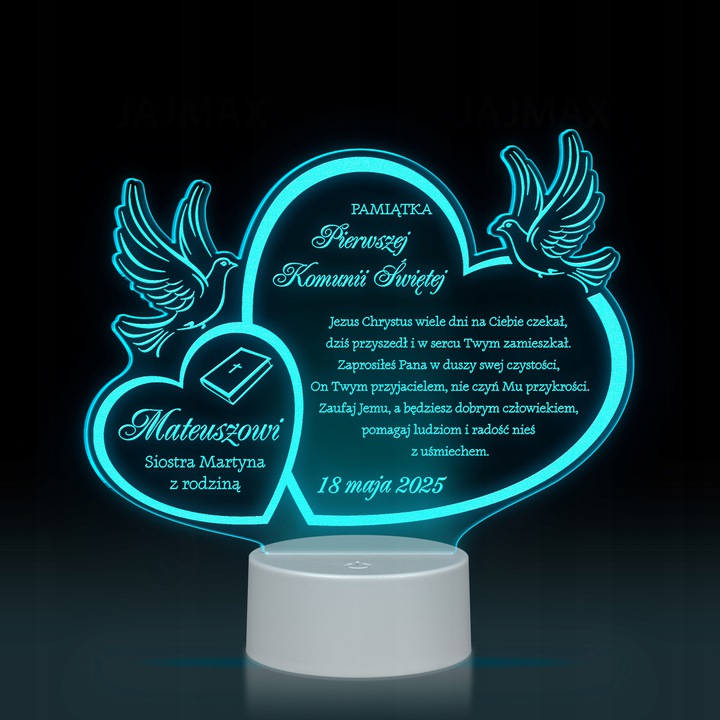 Lampka Pamiątka Pierwszej Komunia 16k. LED PLEXIDO Kolor wielokolorowy