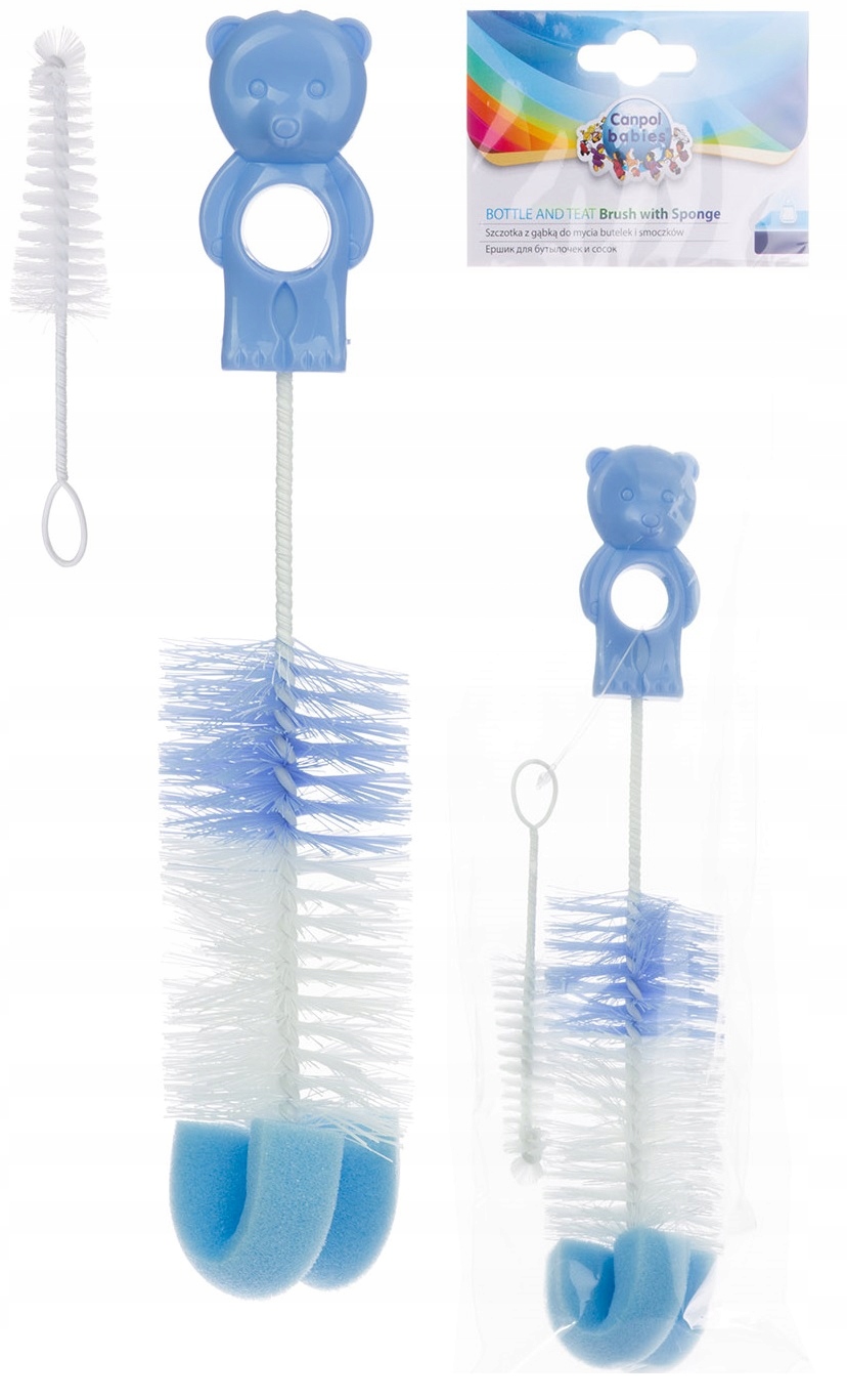 CANPOL SZCZOTKA DO BUTELEK I SMOCZKÓW Z GĄBKĄ