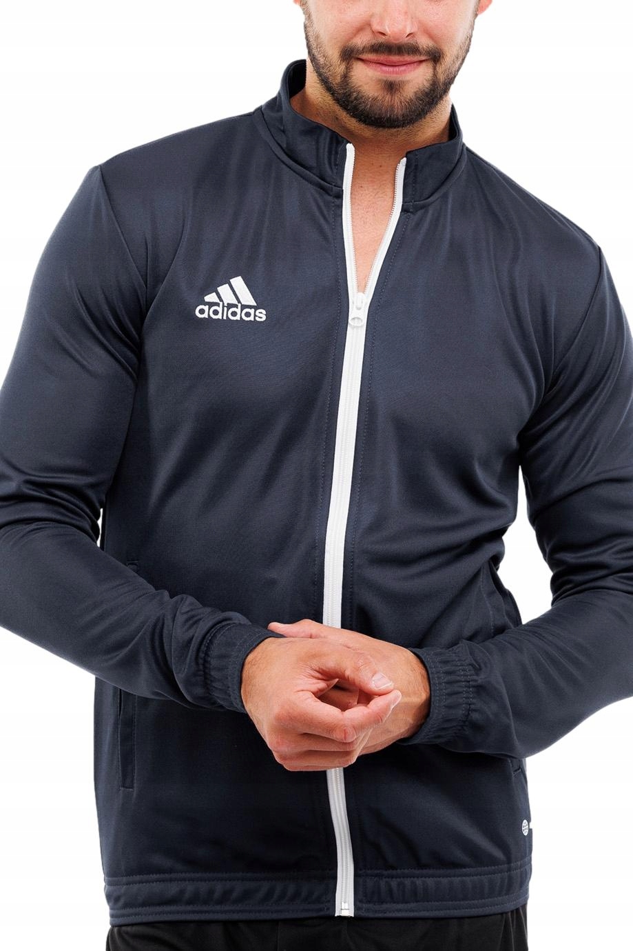 Pánská Mikina adidas Entrada 22 Rozepínací stojáček Track Pohodlná Tmavě modrá S