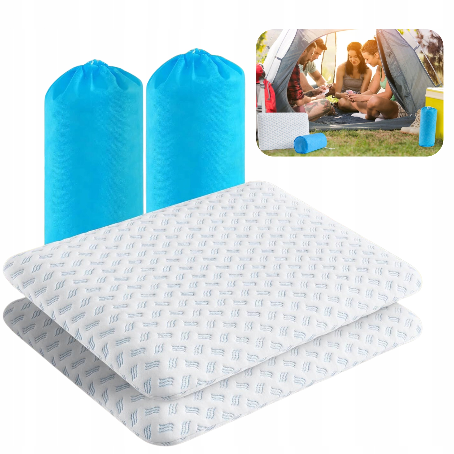 Poduszka Memory 40x60 Cienka 7 cm Ortopedyczna 2 szt Na Ból Szyi i Karku