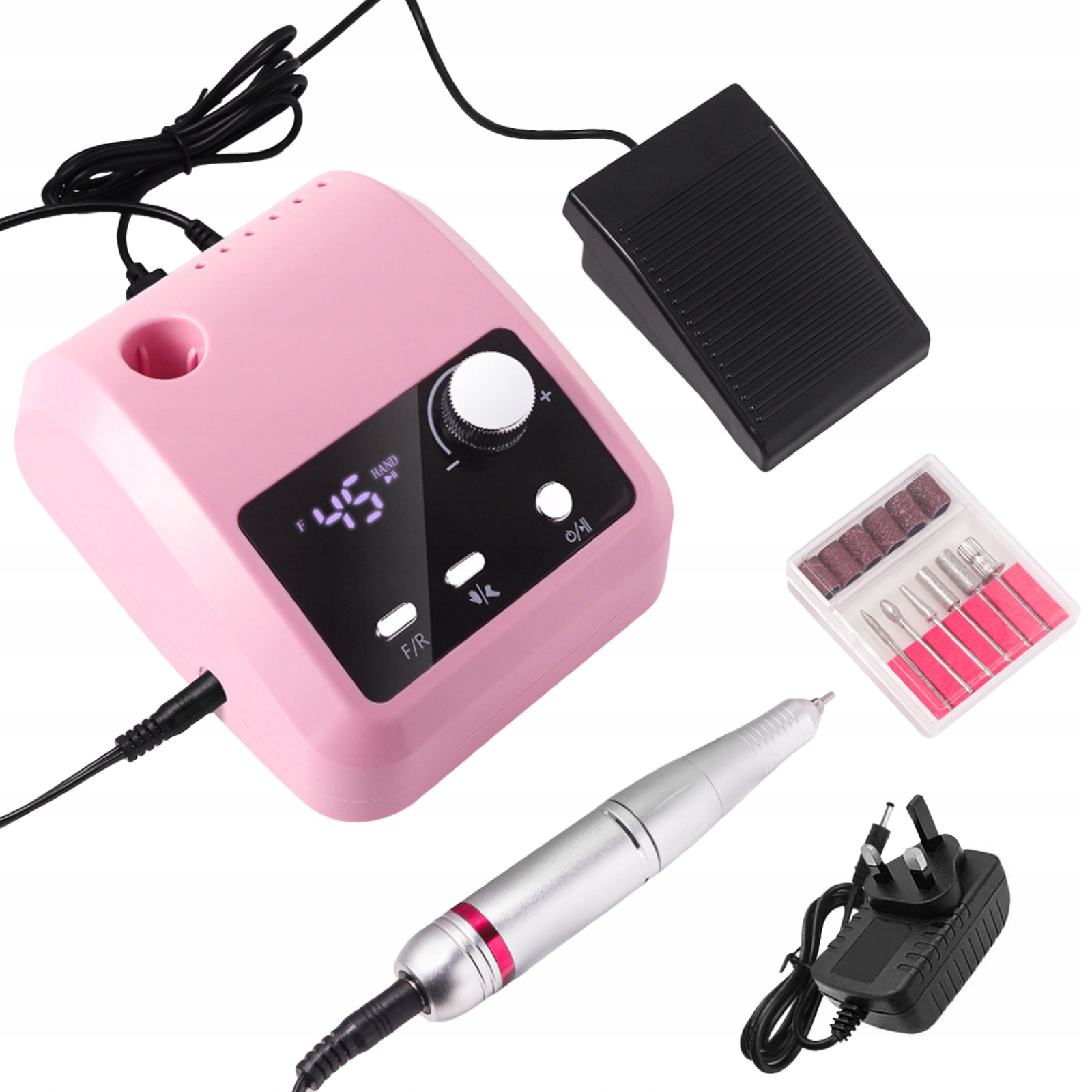 Bruska Růžová Na Nehty Manikúra Pedikúra 45000 Ot/min Výkonná Frézy