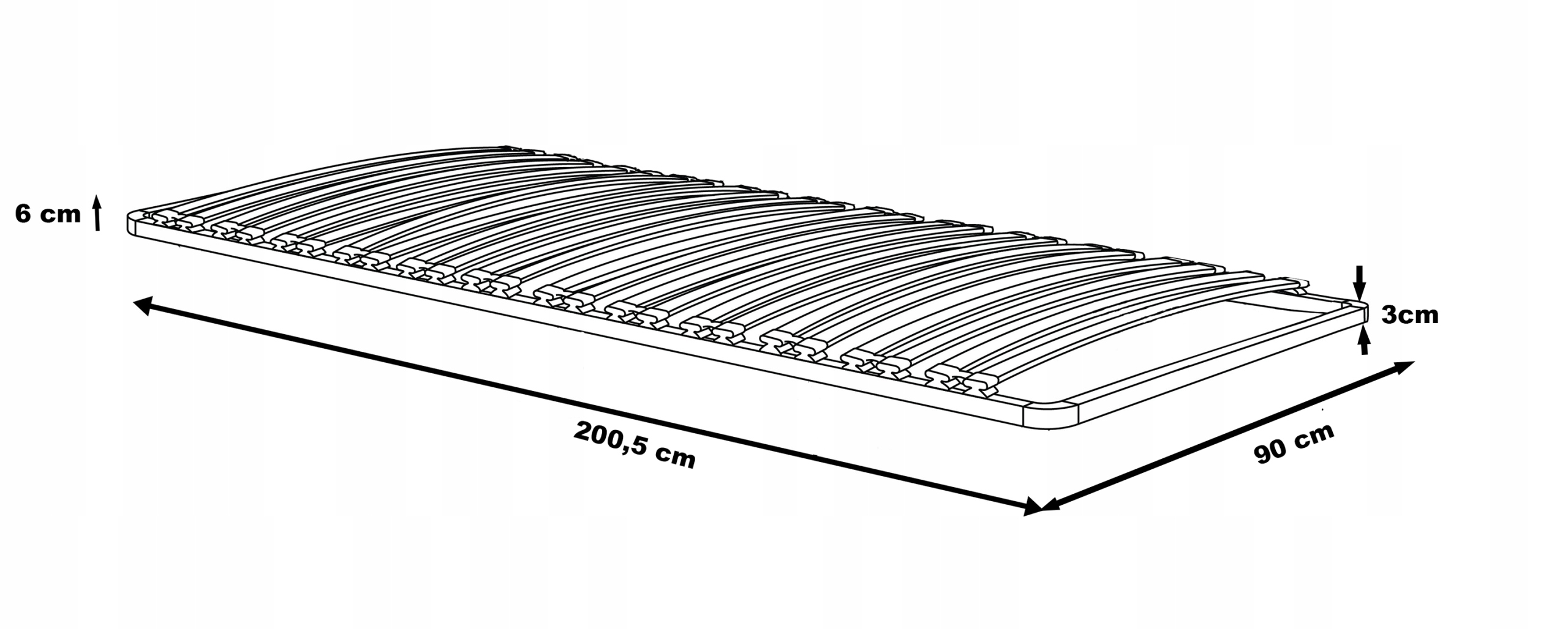 Stelaż wkład do łóżka gęsty metalowy 90x200 mocny Stan opakowania oryginalne
