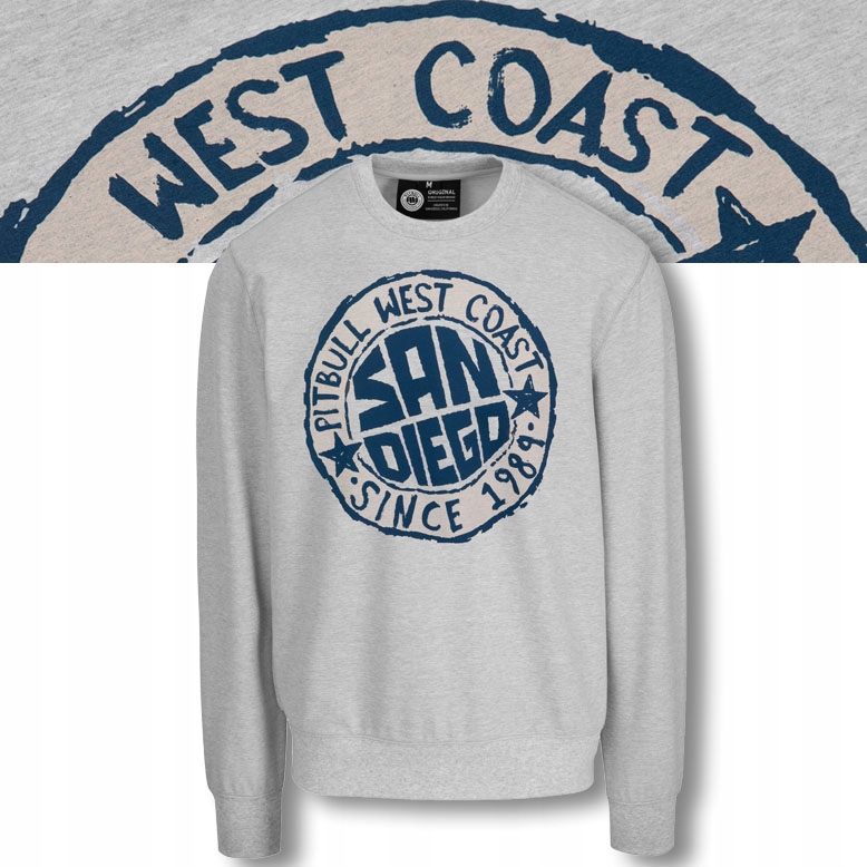Męska Bluza Pitbull Klasyczna Bluza Crewneck z nadrukiem San Diego Sun