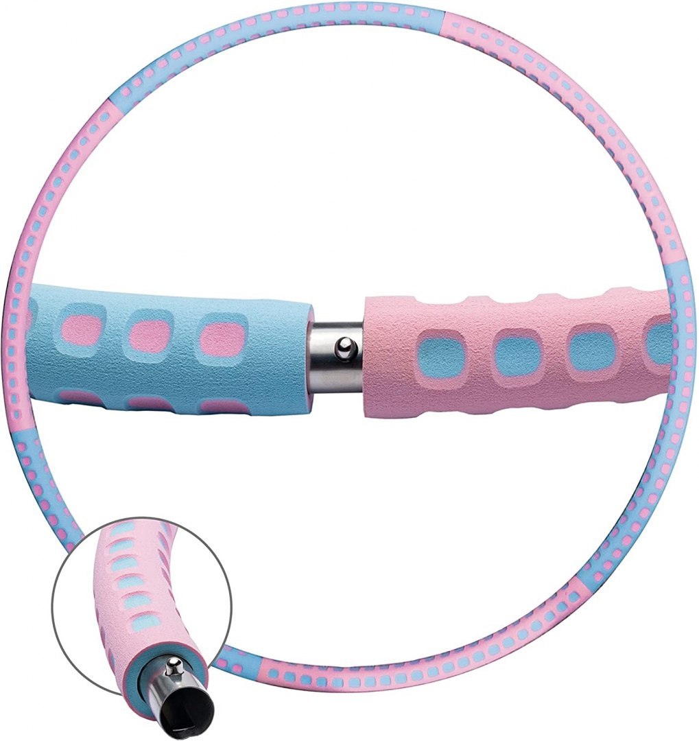 SKŁADANE HULA HOP Z PUNKTAMI MASAŻU ODCHUDZAJĄCE 85 cm PREMIUM STAL