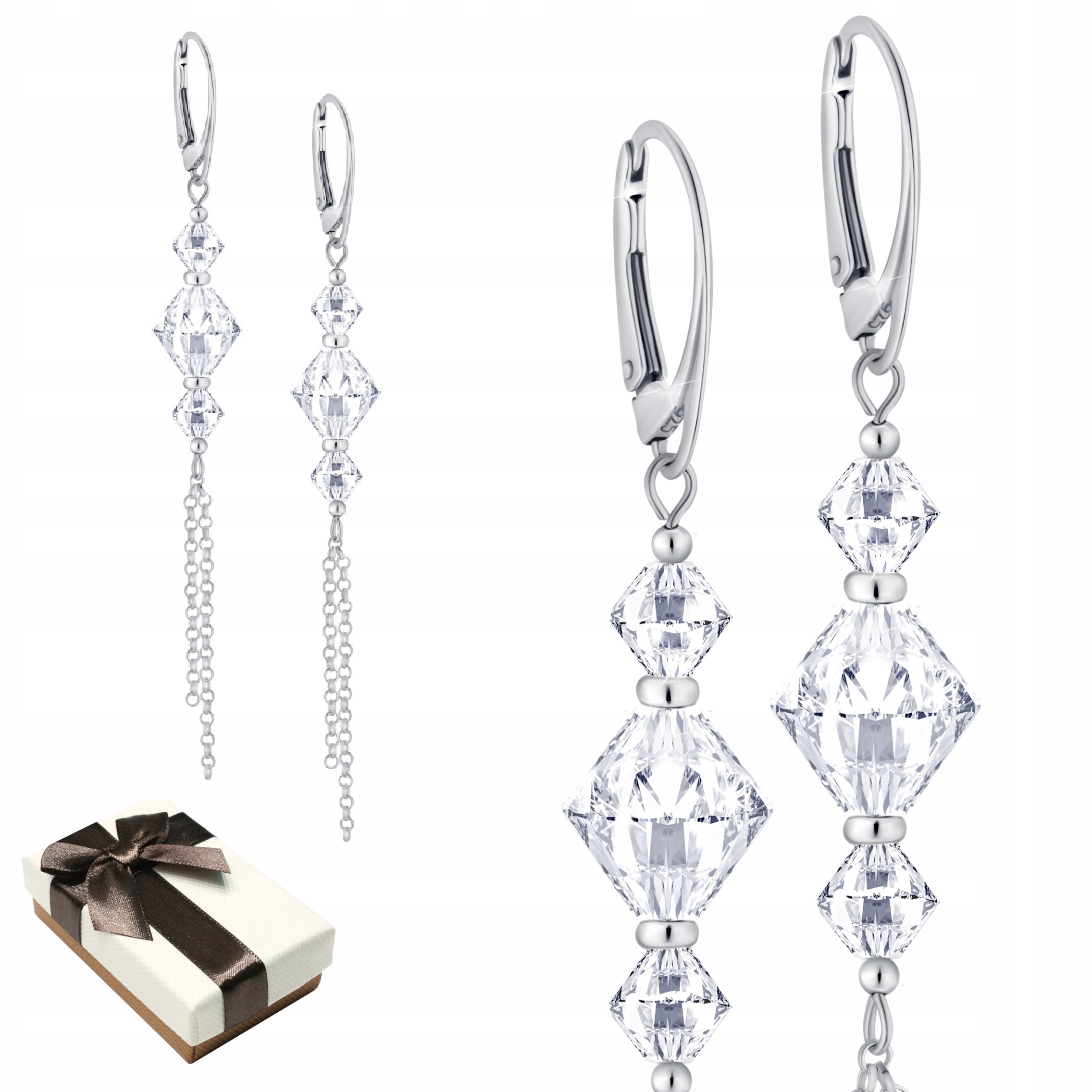 

Kolczyki Długie Wiszące Srebro Zapinane Na Biglu