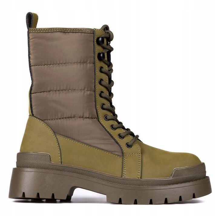 Khaki Dámské Kotníkové Boty Zimní Ploché Sergio Leone