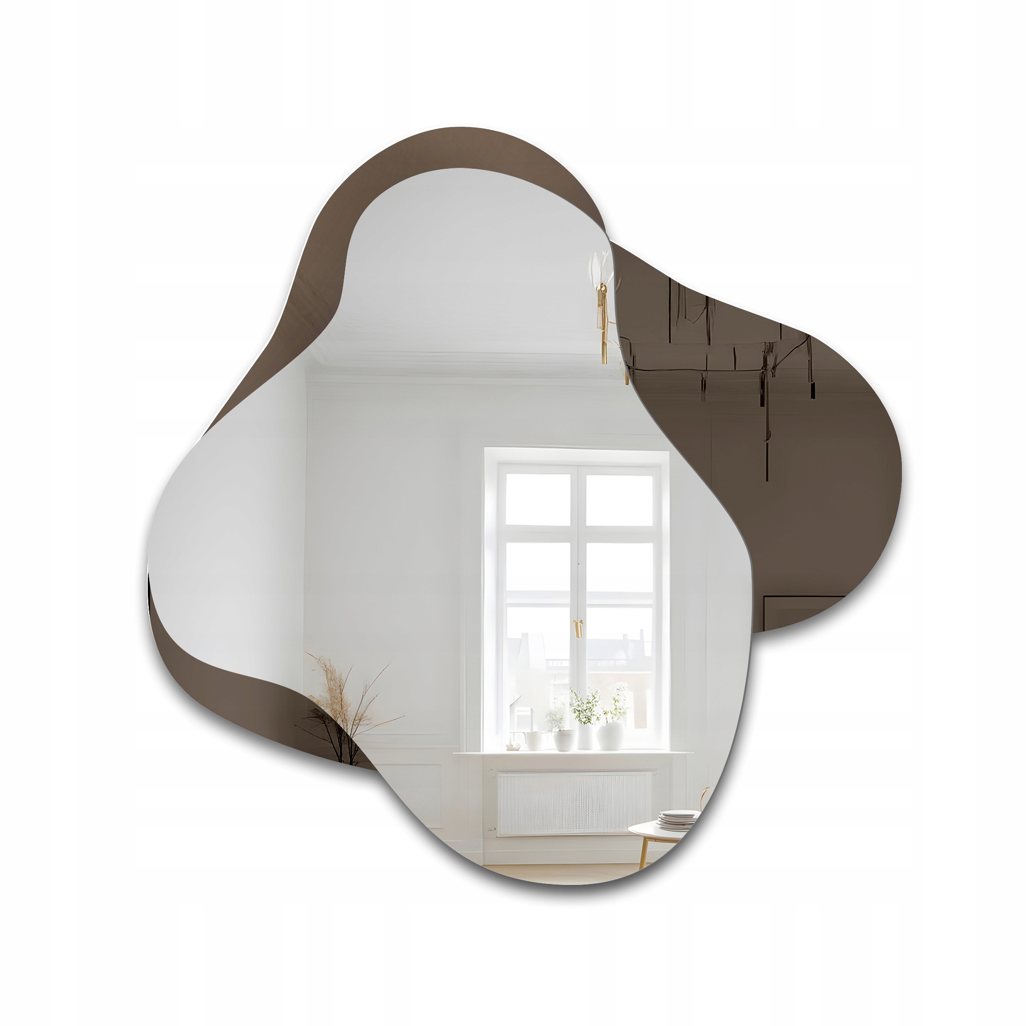 Zrcadlo Mocha Truffle na hnědé tabuli 130x130