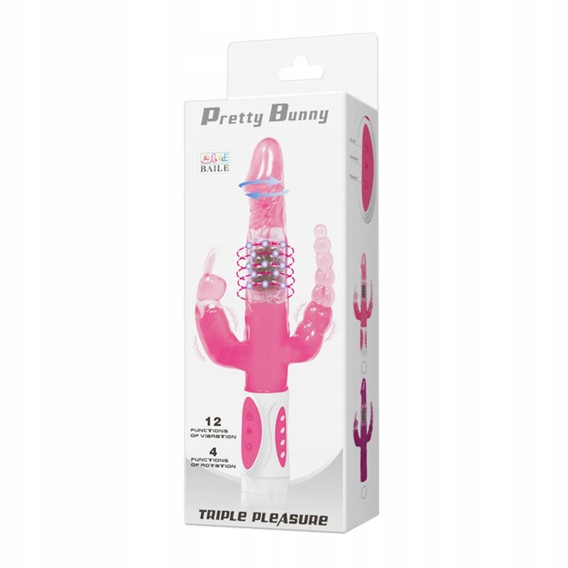 PRETTY BUNNY WIBRATOR WIELOFUNKCYJNY LYBAILE Długość 22.5 cm