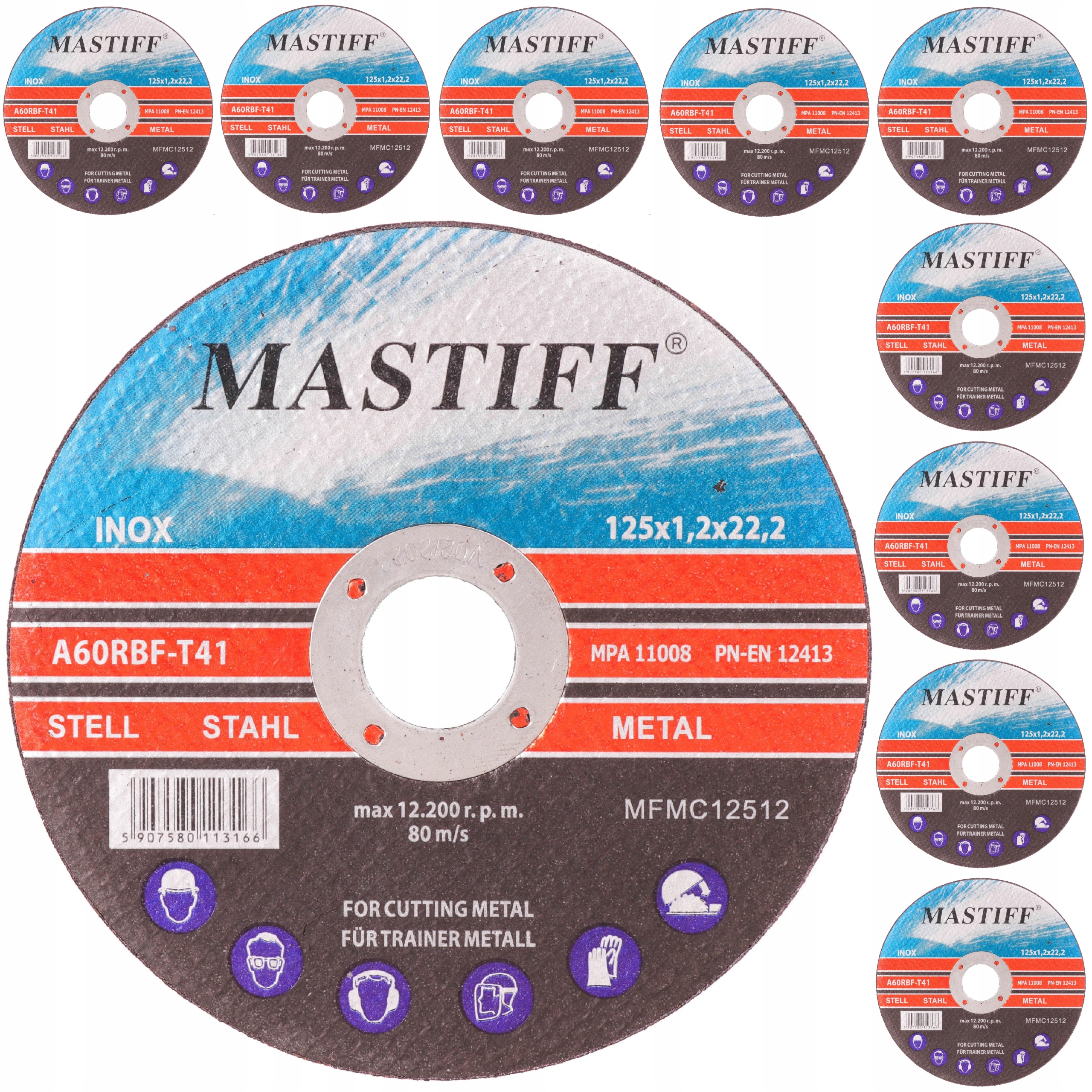 

Tarcza Do Cięcia Metalu Inox 125x1,2 Tarcze 10 Szt