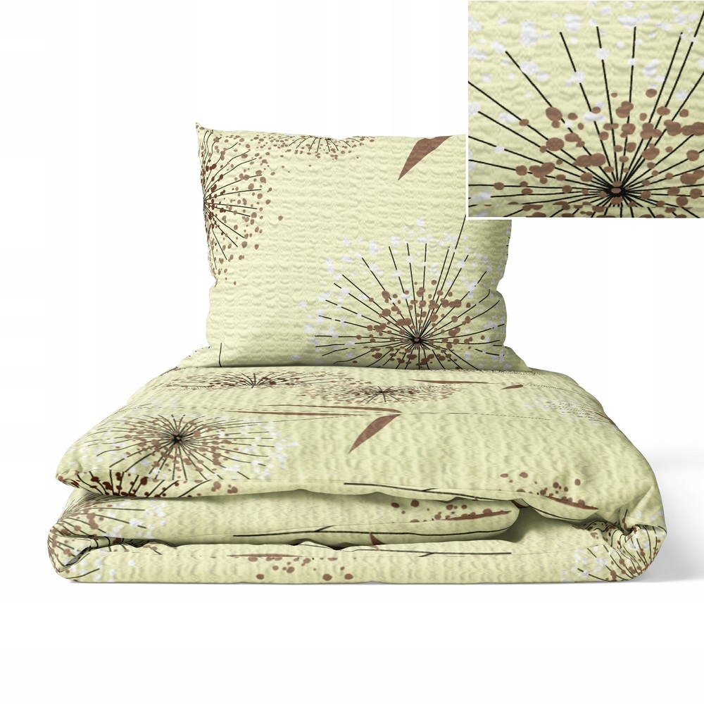 Krepové povlečení 200x220 cm 2x 70x80 cm Polská Výroba, vzor: Pampeliška