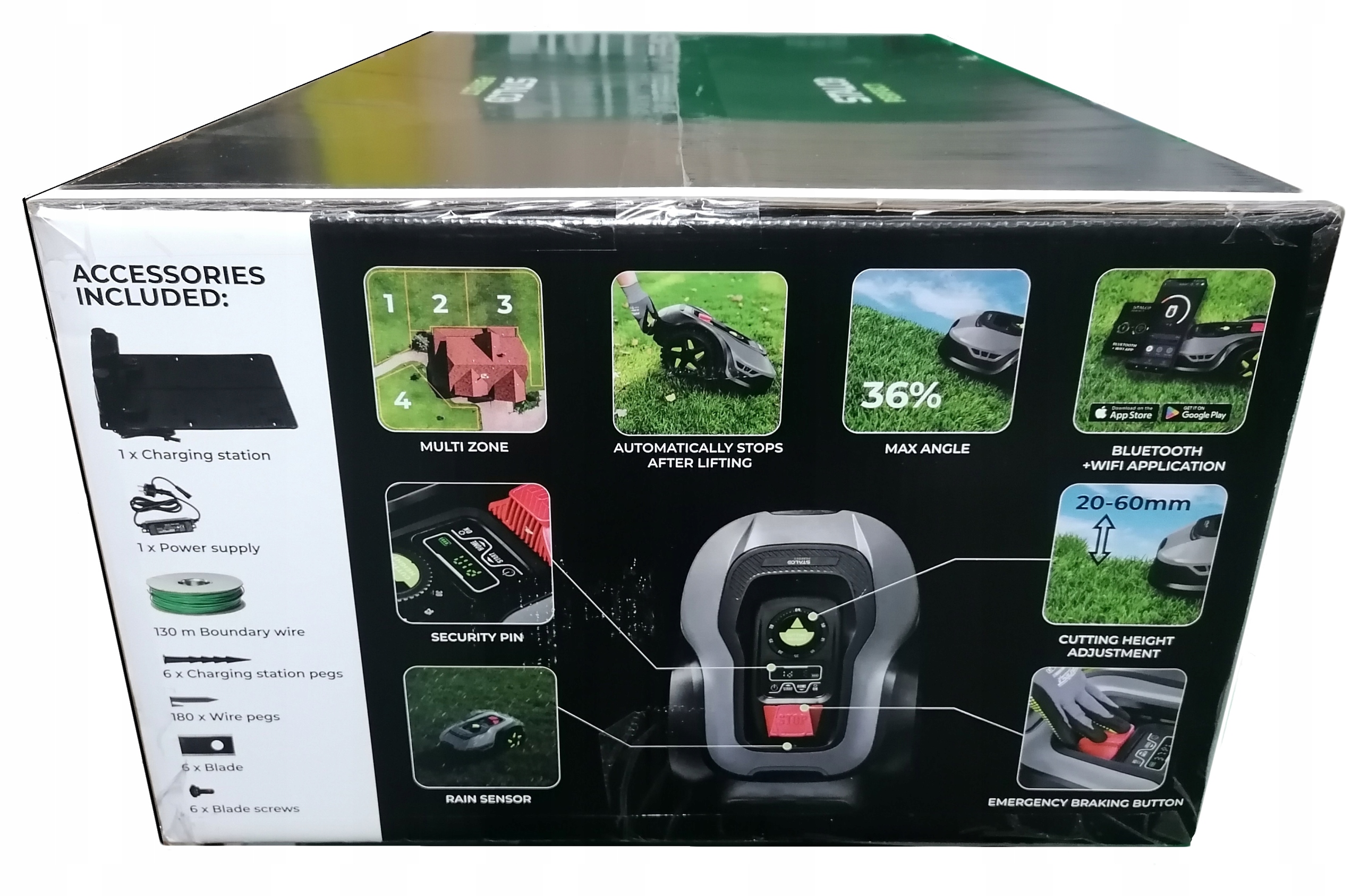 ROBOT KOSZĄCY KOSIARKA AUTOMATYCZNA akumulatorowa 600 m2 STALCO PERFECT Średni czas pracy 90 min