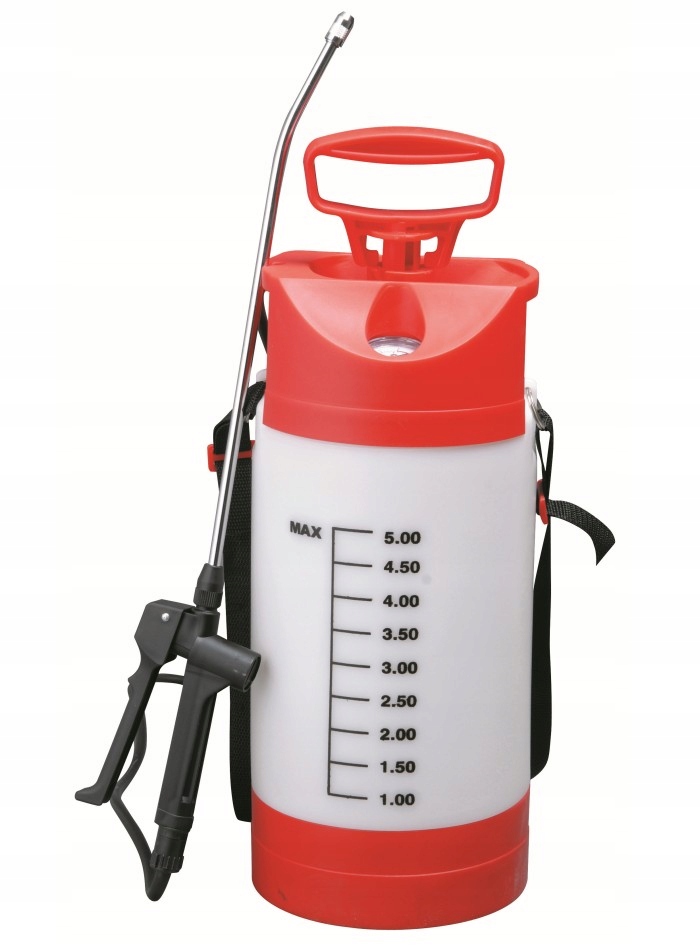 Opryskiwacz Ciśnieniowy 5L Ręczny +manometr +lanca Mosiężna 47-74cm Sprayer