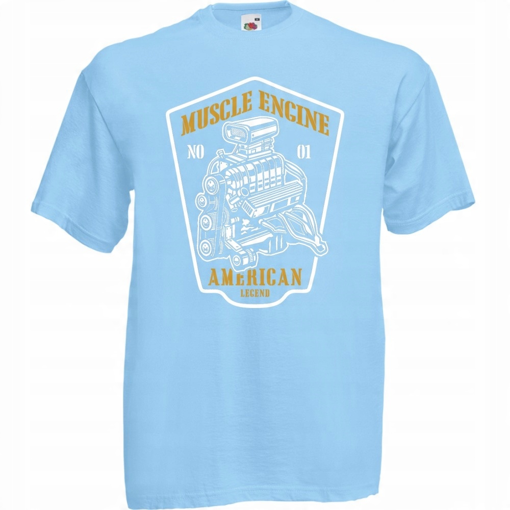 

Koszulka samochód silnik muscle engine S błękitna