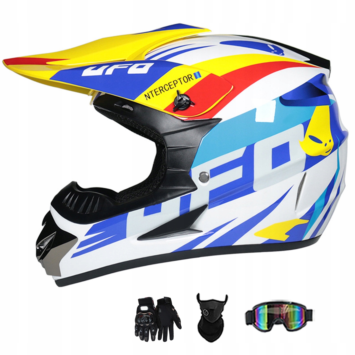 Motocyklová Přilba Crossová Lehká Enduro Quada Brýle Rukavice Maska L