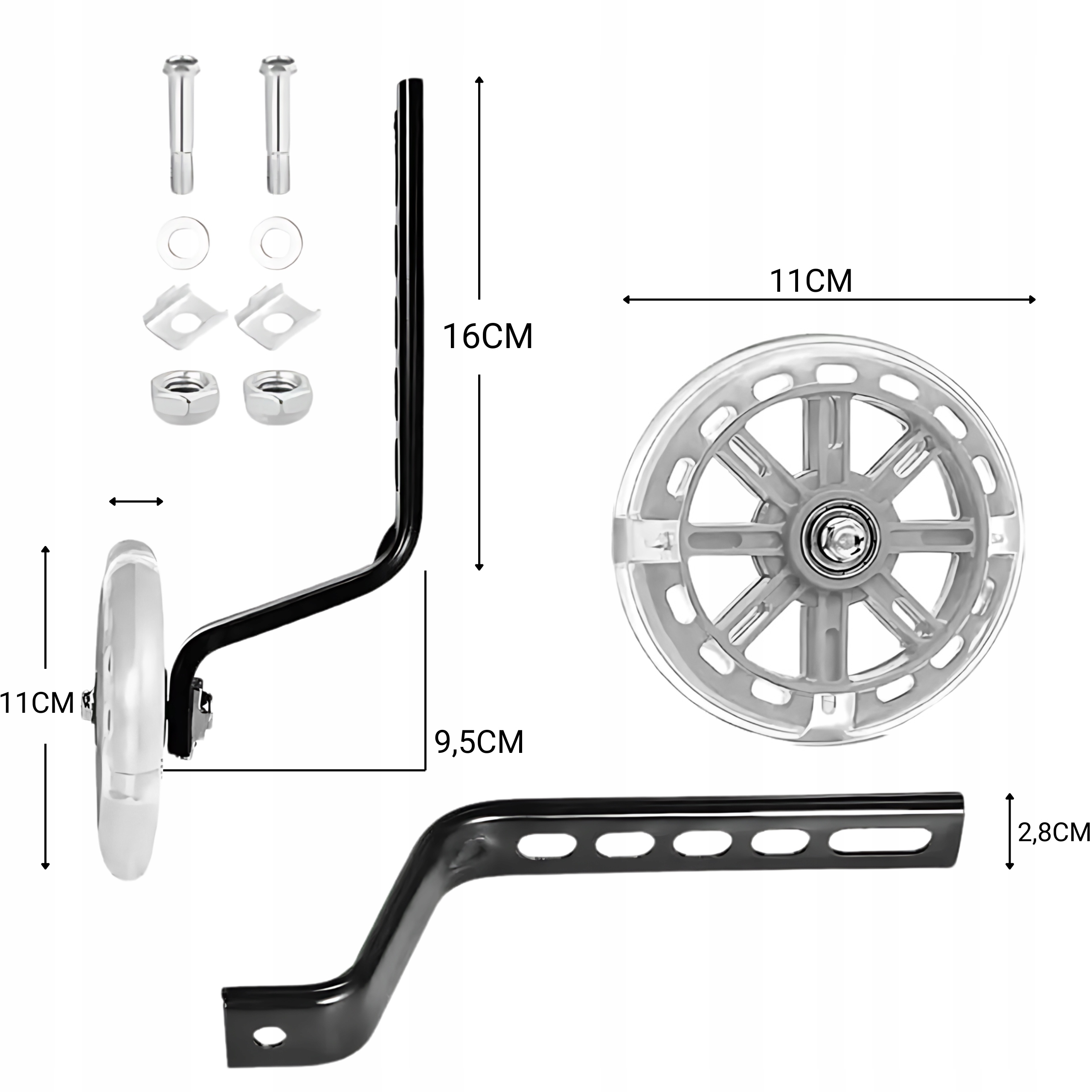 KÓŁKA BOCZNE LED DO ROWERU KOŁA PODPOROWE+ PROWADNIK DO ROWERKA DZIECIĘCEGO EAN (GTIN) 5906647700790