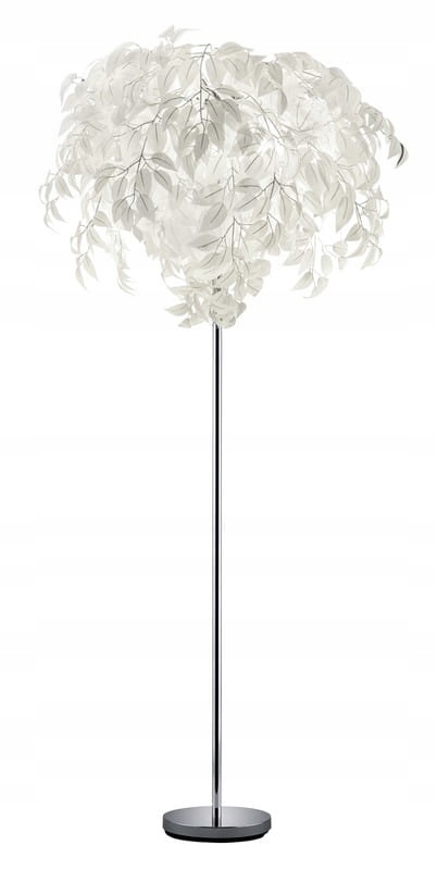 Stojaca podlahová lampa strom biele listy Rl