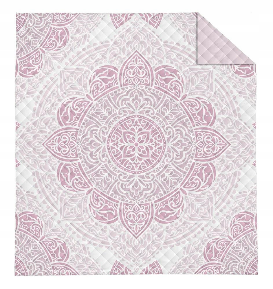 Přehoz 220x240 Rozeta růžová pudrově bílá K_67 112 Bedspread