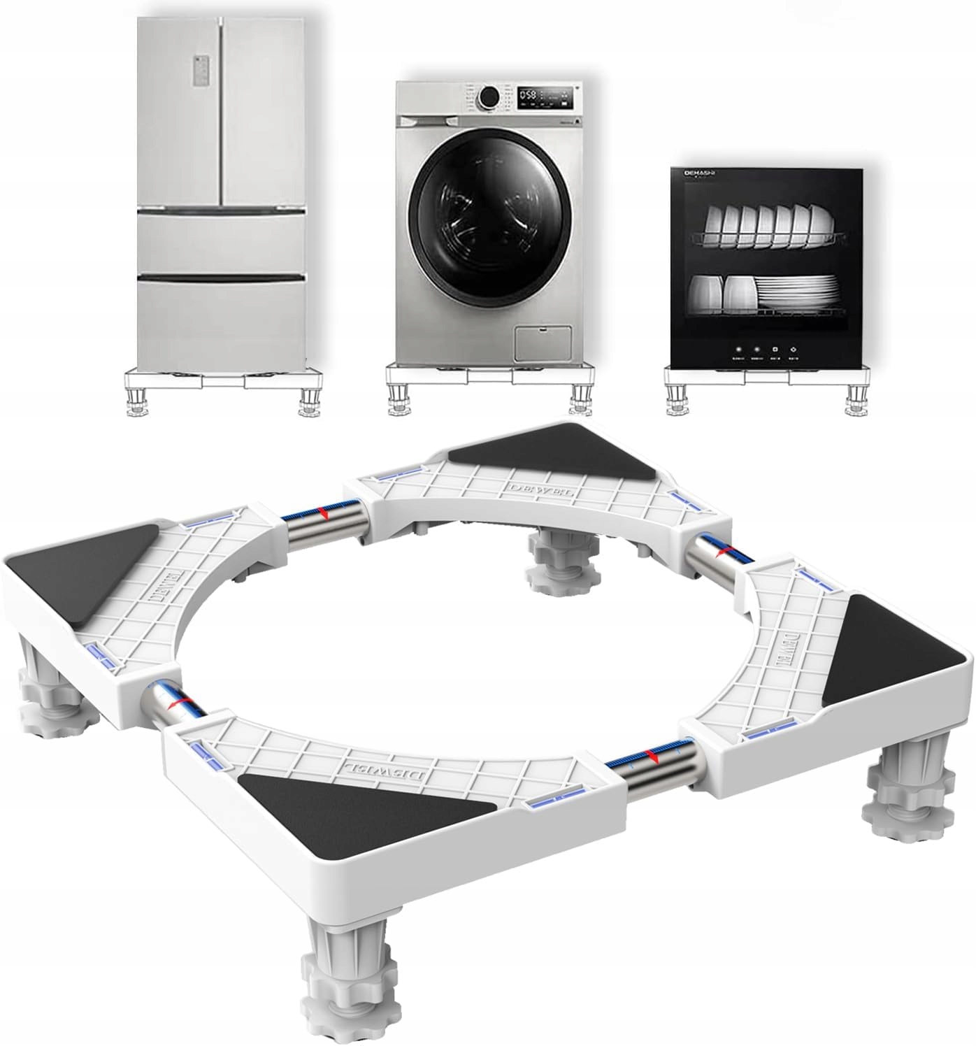Cokół do pralki regulowany 45-69cm wys 10-13cm 300kg suszarka lodówka Dewel