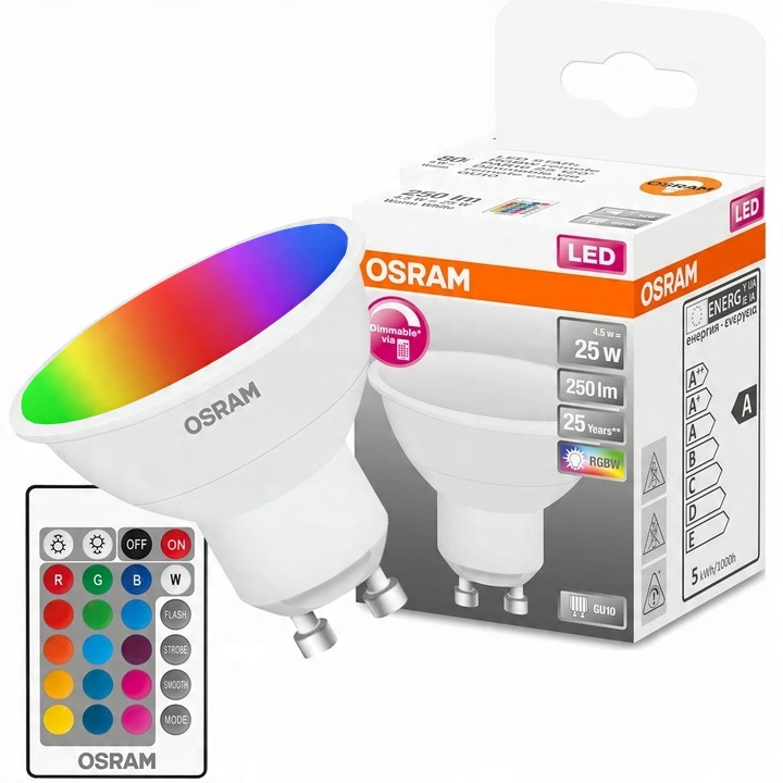 

Osram Żarówka Led Rgbw Pilot 4,2W =25W 120° GU10