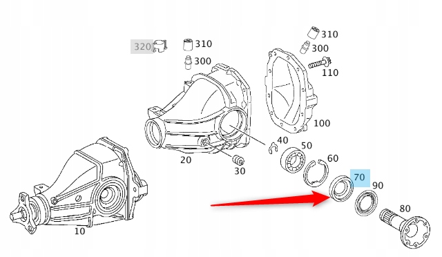 USZCZELNIACZ POLOSI TYL MERCEDES Parts manufacturer Mercedes Benz original OE