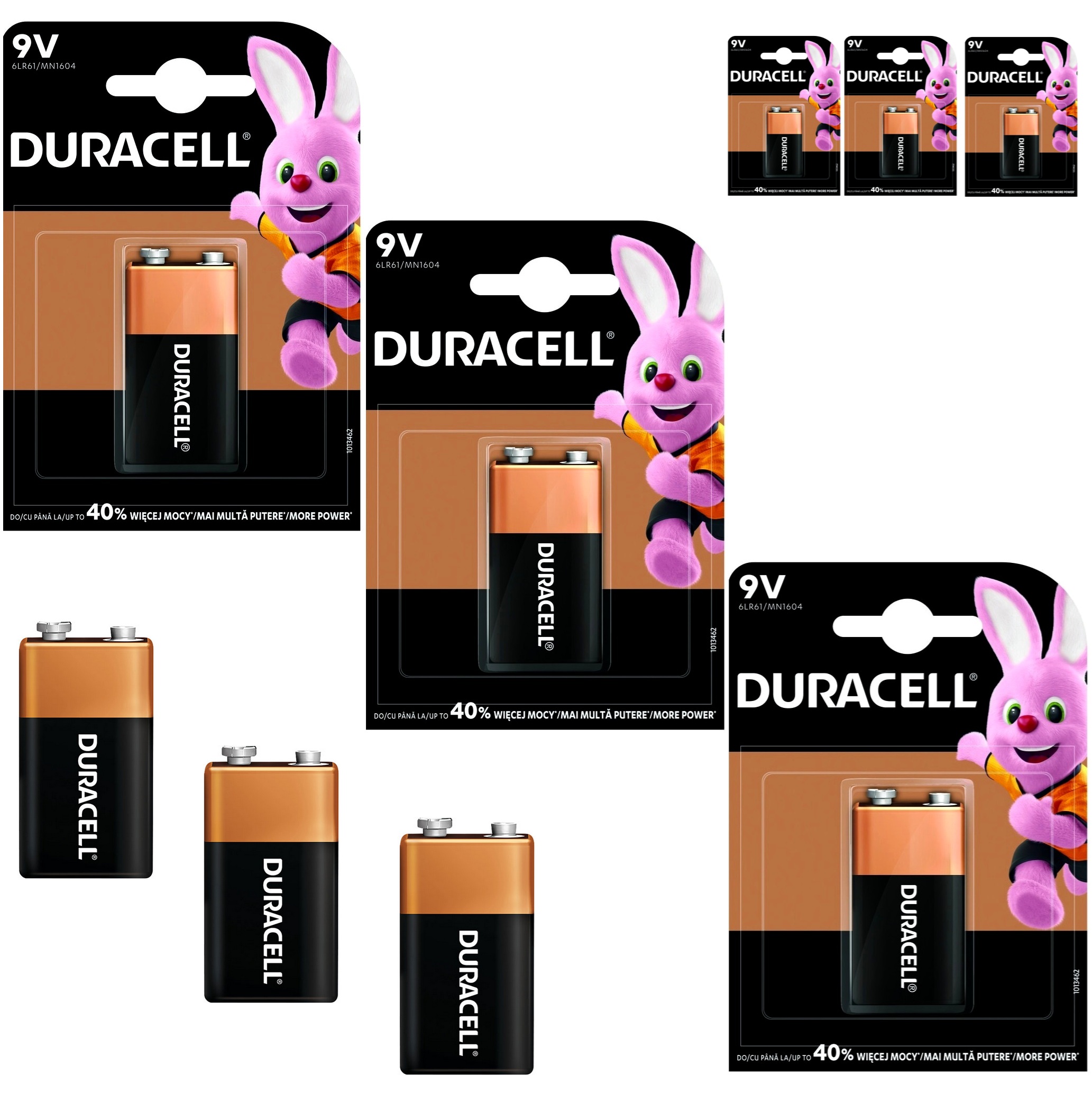 3x Mocne baterie alkaliczne Duracell 9V mocna bateria alkaliczna 6F22 6LR61