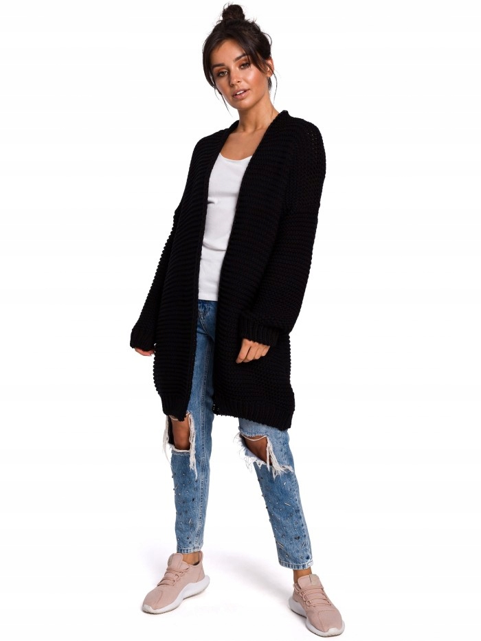 

Eu L/XL BK037 Krótki kardigan z szerokimi rękawami