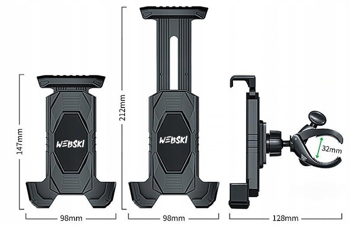 ROWEROWY UCHWYT NA SMARTFON REGULOWANY MONTOWANY NA KIEROWNICĘ Marka Webski