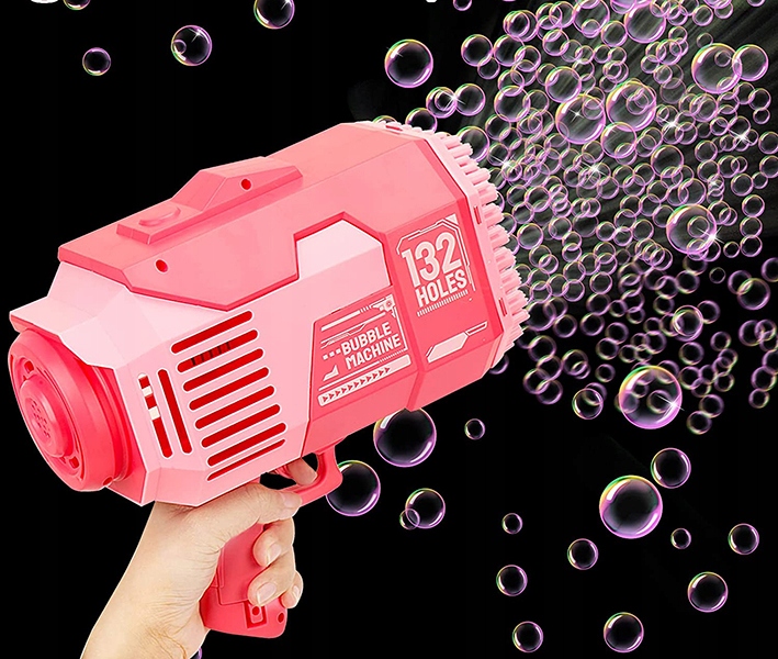 MASZYNA DO BANIEK BAZOOKA PISTOLET NA BAŃKI MYDLANE 132 OTWORY LED AUTOMAT Marka inna
