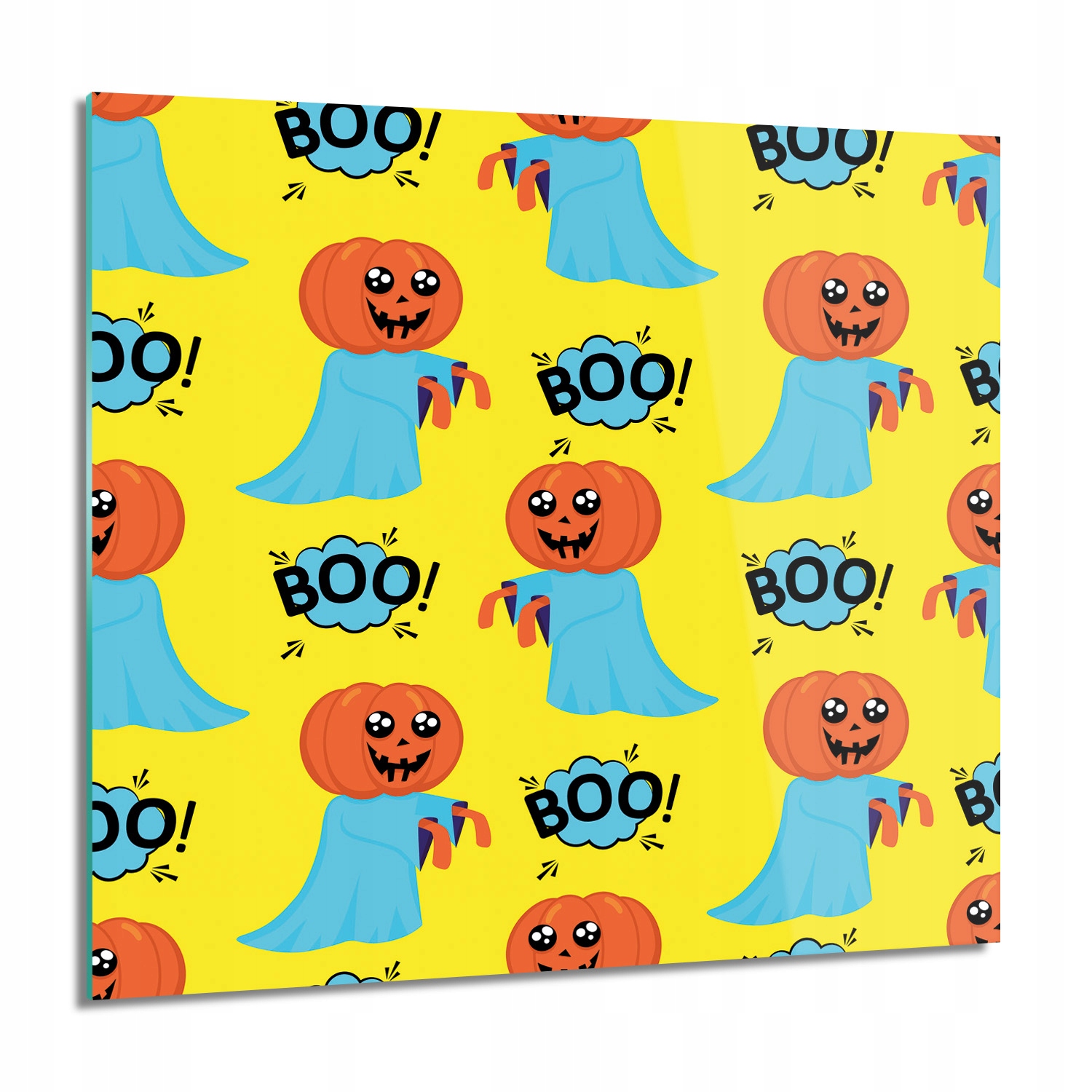 Dýňový duch Halloween Skleněný nástěnný obraz 60x60