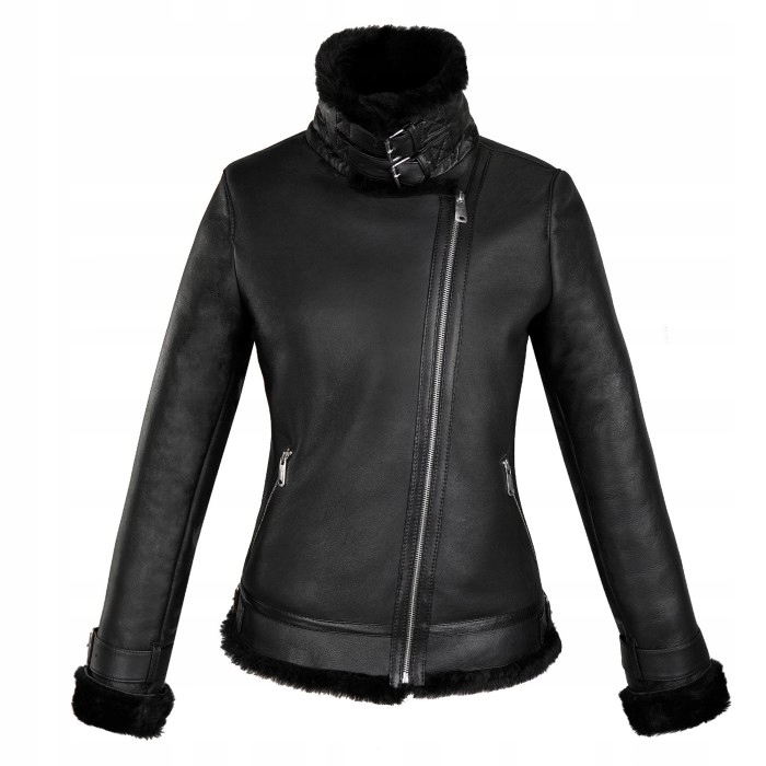 SKÓRZANY KOŻUCH PILOTKA DAMSKI RAMONESKA L/40 Rękaw długi rękaw