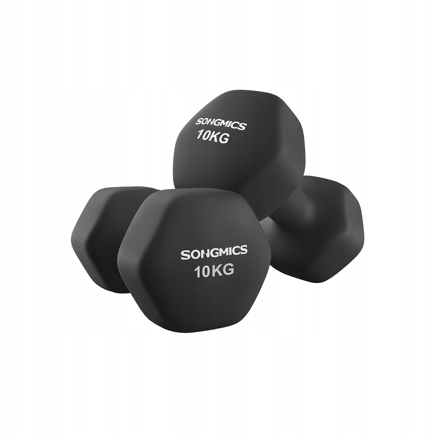 Činka 2x10kg Neoprenová litina Šestihranná Bezpečná Černá Uchytka 11 cm