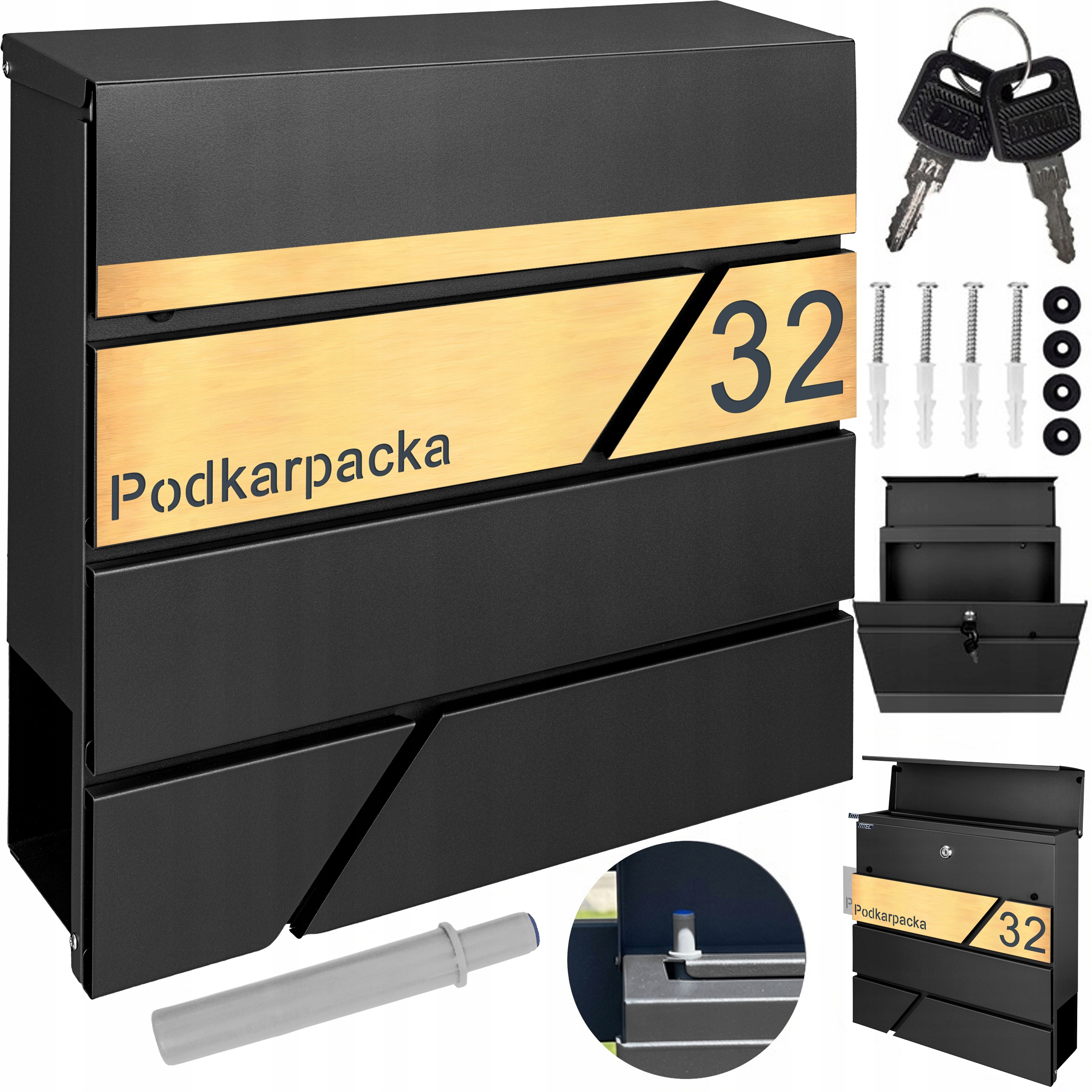 Poštovní Schránka Na Korespondenci S Číslem Laminát Ocel Kartáčovaná