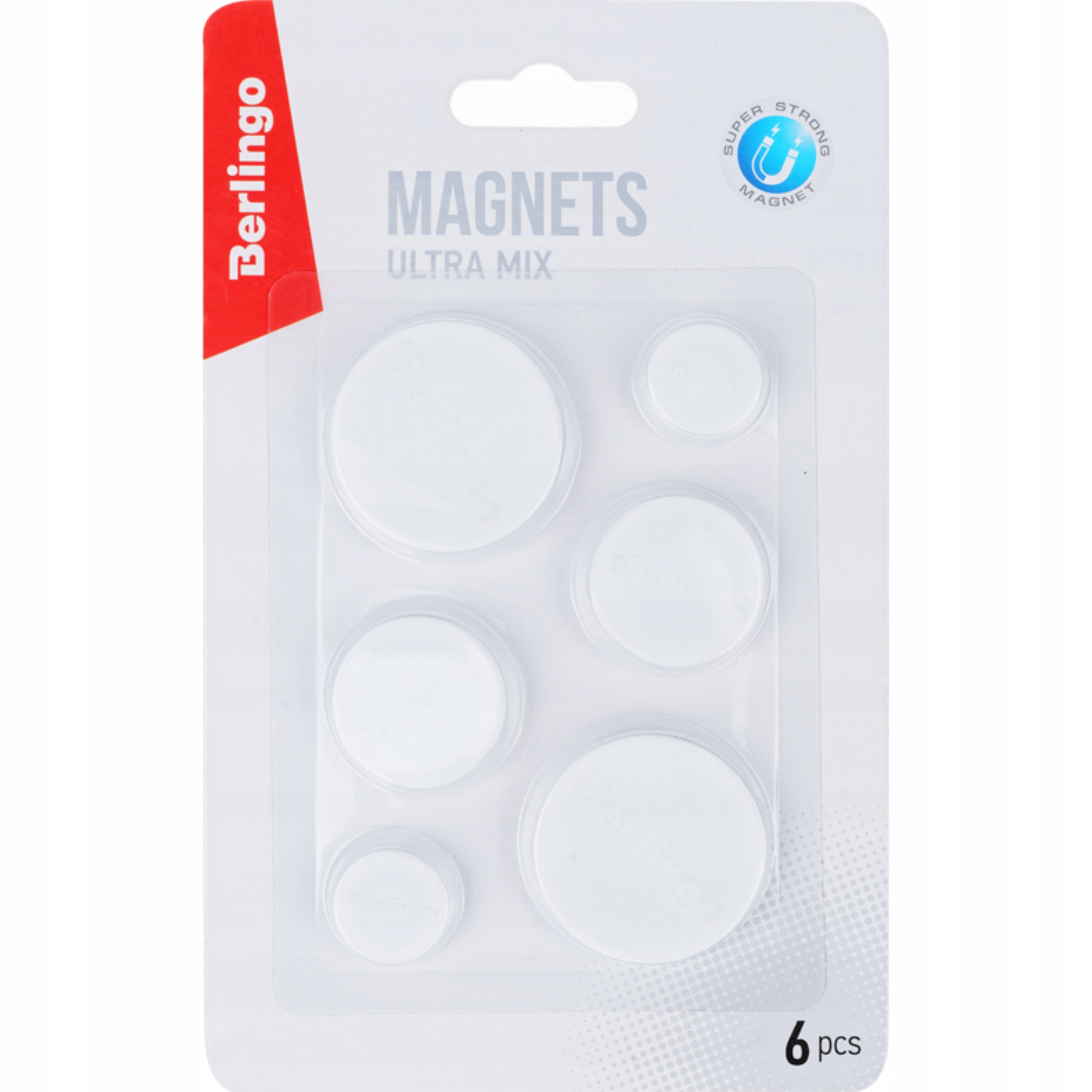

Magnesy na lodówkę do tablic okrągłe białe 6 sztuk