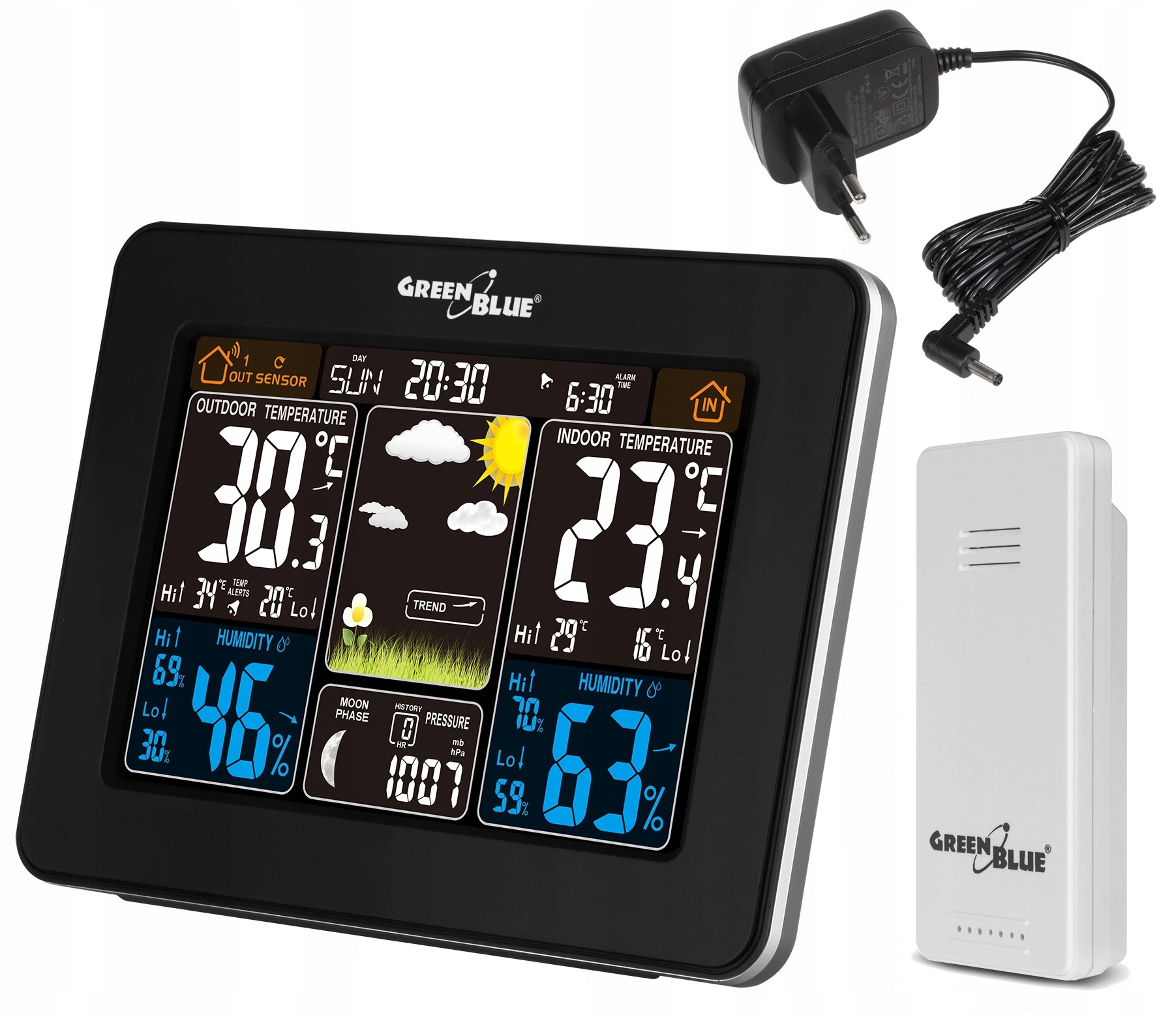 Stacja Pogodowa Pogody Bezprzewodowa Czujnik Zewnętrzny Pogodynka Dcf GB523