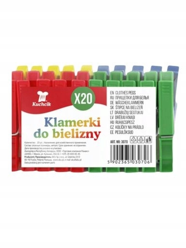 Levně 17X Sada 20 ks Kolíčky na spodní prádlo Kuchcik Pevné a funkční