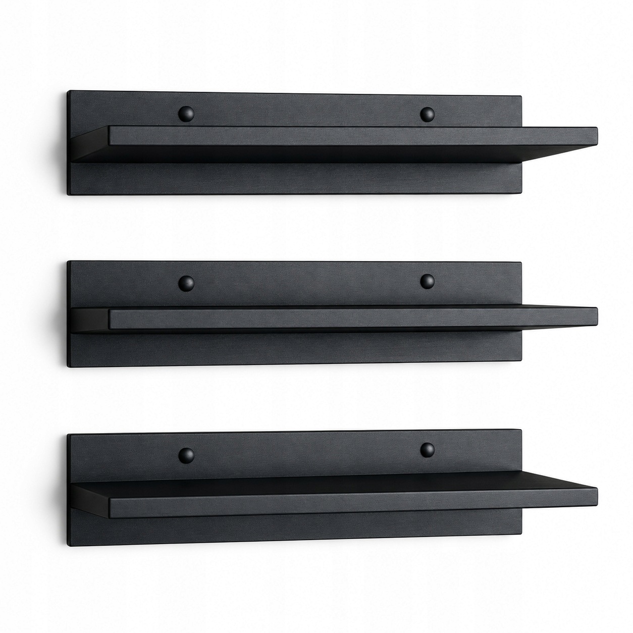 Nástěnné police 3 Ks Černé Borovice 39x12 cm Závěsný dřevěný loft