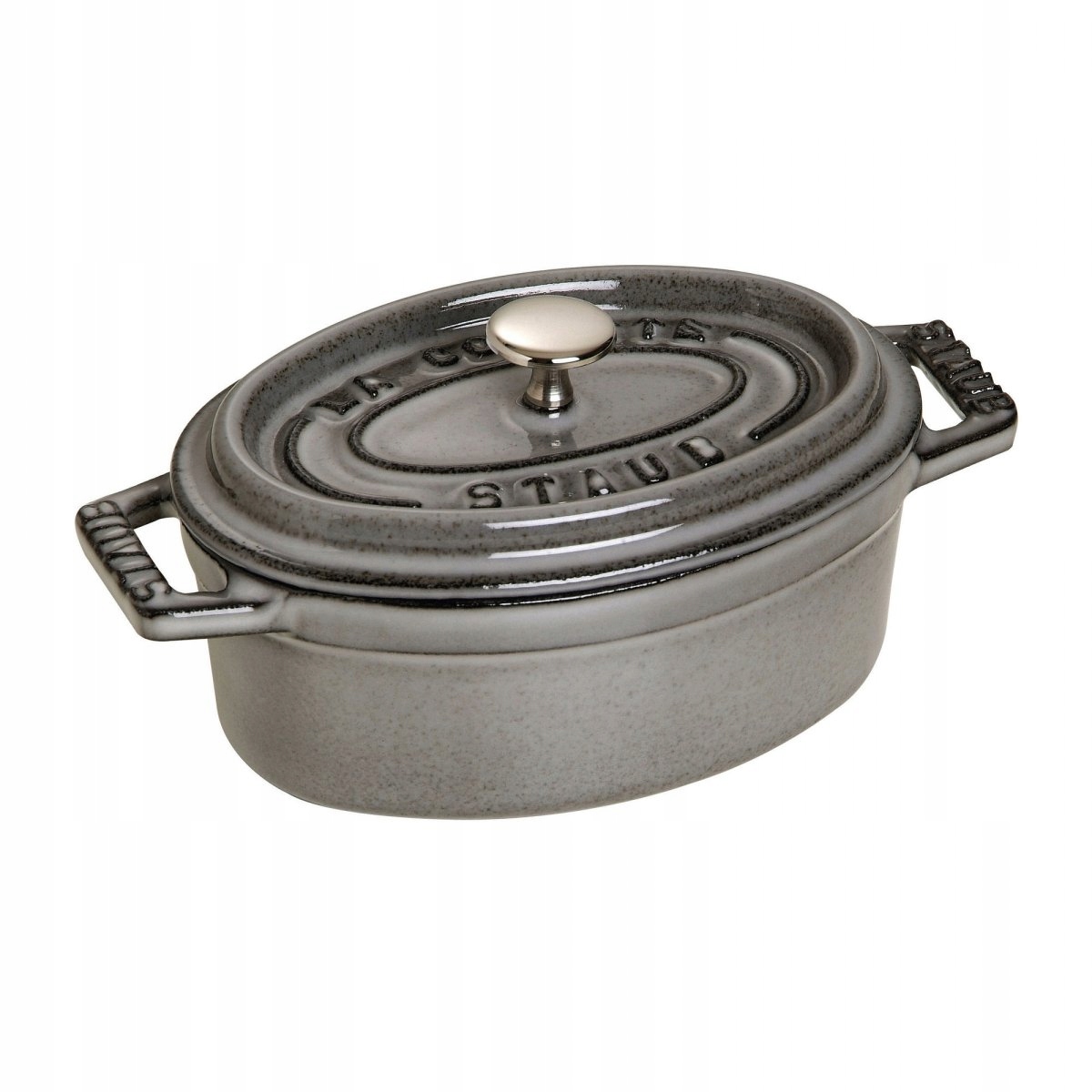 Mini Hrniec Staub Cocotte Mini oválny liatinový 250 ml Grafitový