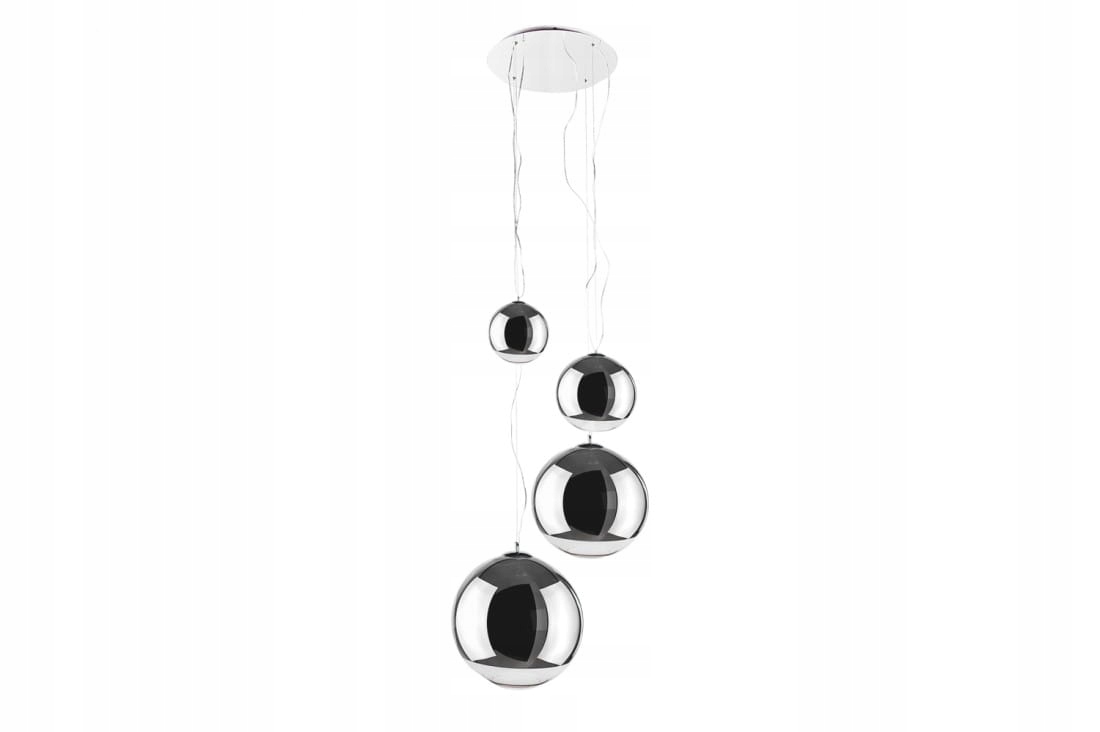 Lampa wisząca z 4 kloszami kulami w różnych rozmiarach do salonu Azzardo