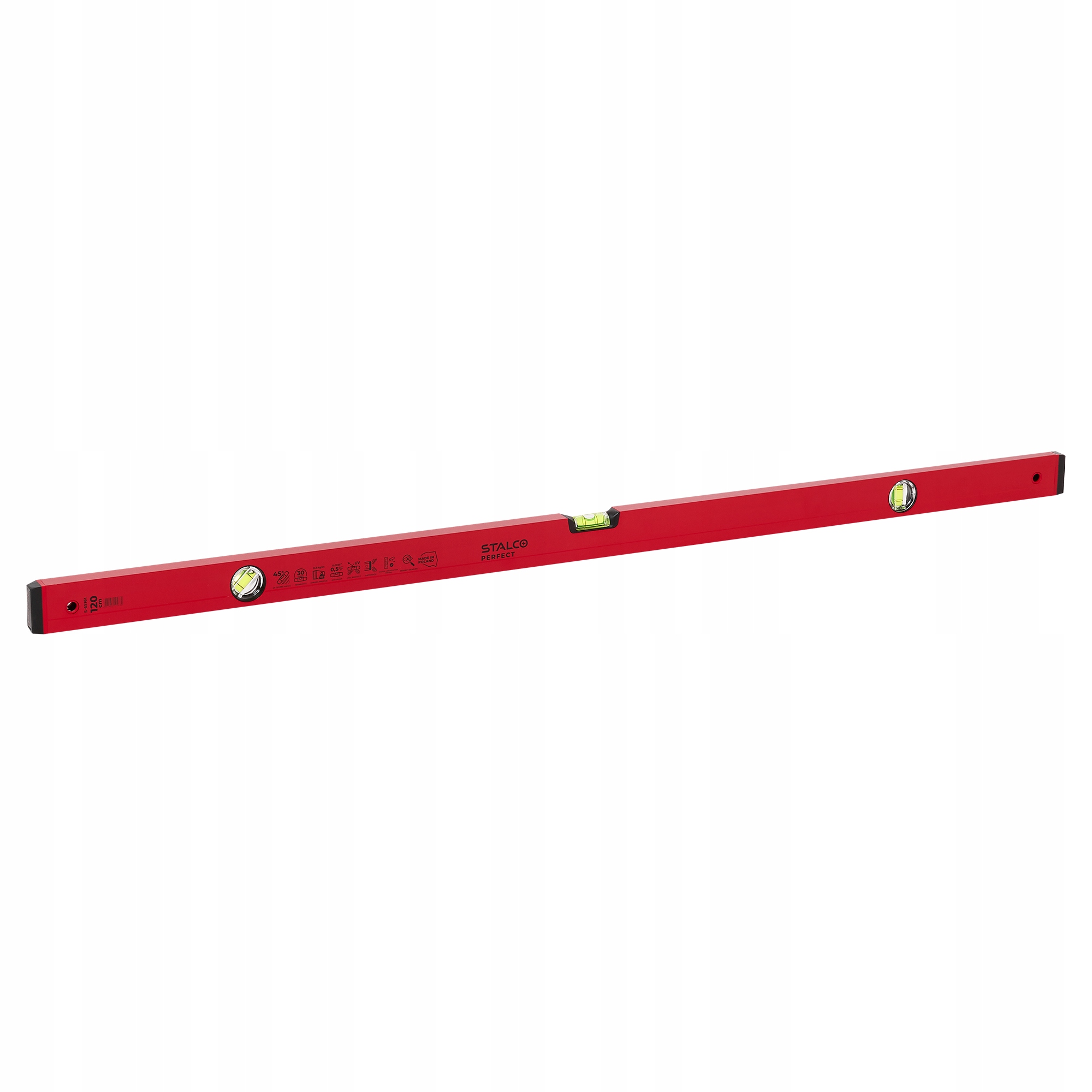 Poziomnica aluminiowa 120cm 45° czerwona Stalco Perfect S-65161