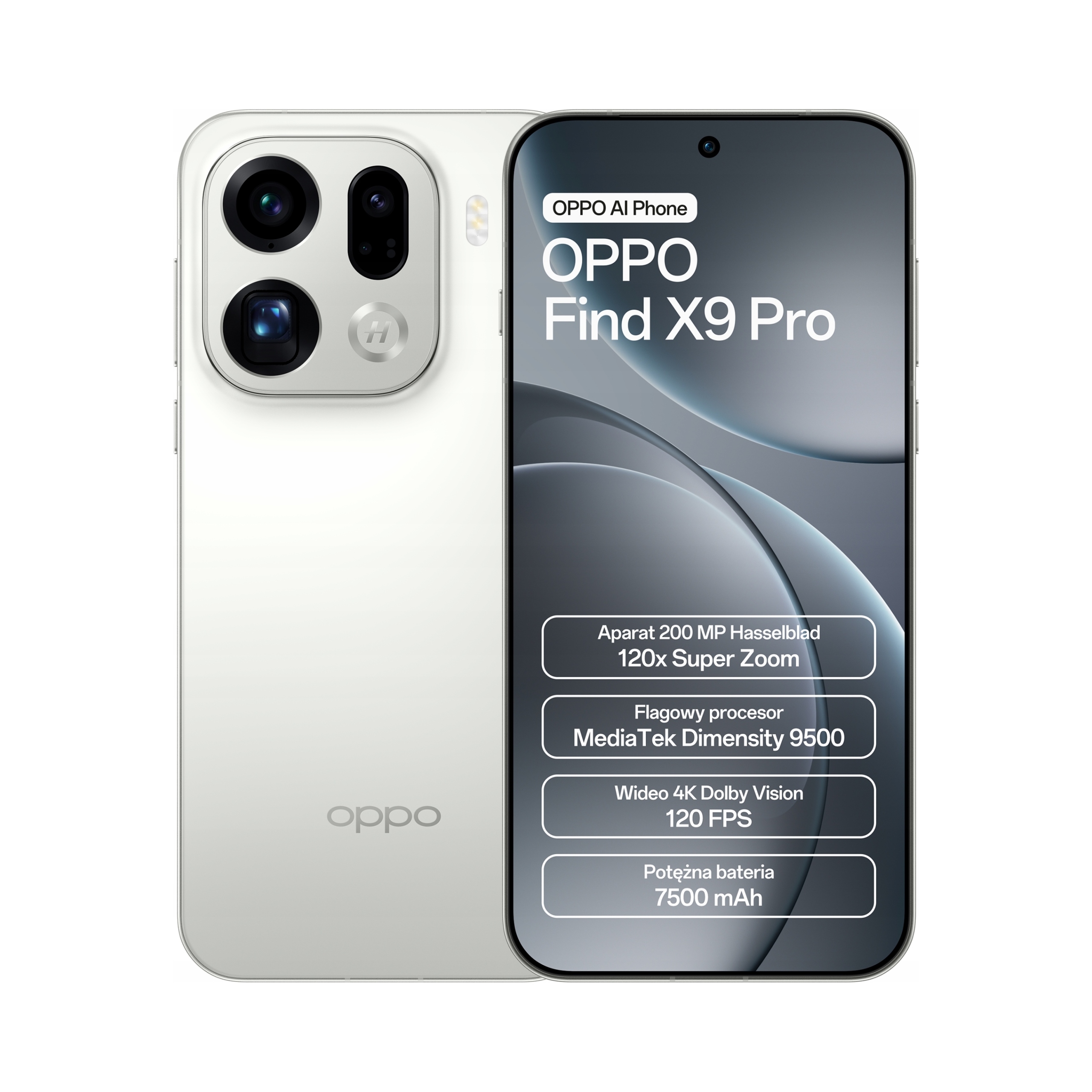 Smartfón Oppo Find X9 Pro 5G 16 Gb 512 Gb eSIM Biely Silk White