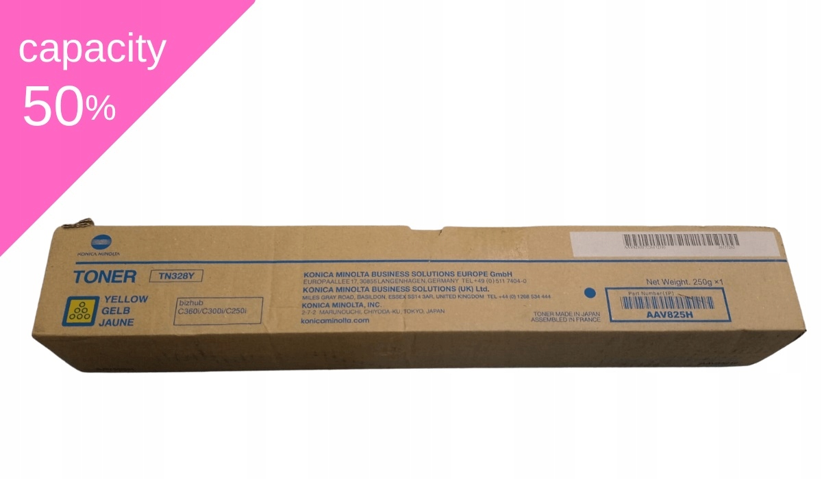 Toner Konica Minolta TN-328 AAV825H Y Originál Polovka C250i C300i C360i