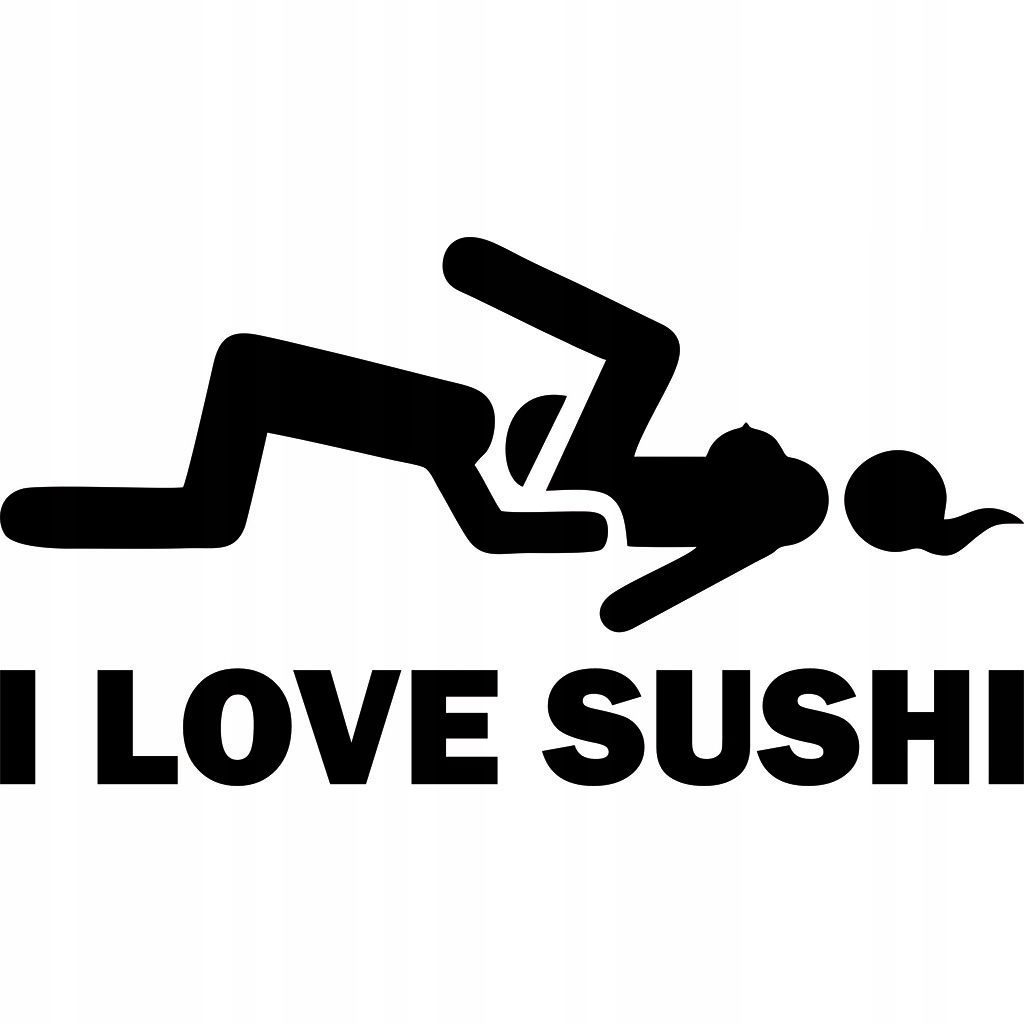 Naklejka Wlepka na samochód auto szybę I Love Shushi 25 x 13,5 cm
