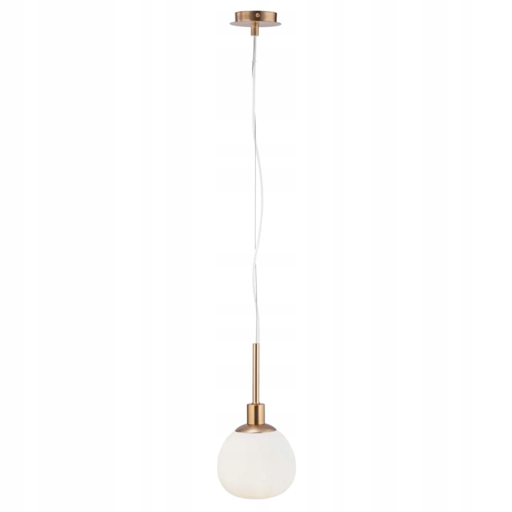 Závesná mosadzná bodová lampa biela sklenená guľa nad stôl Maytoni