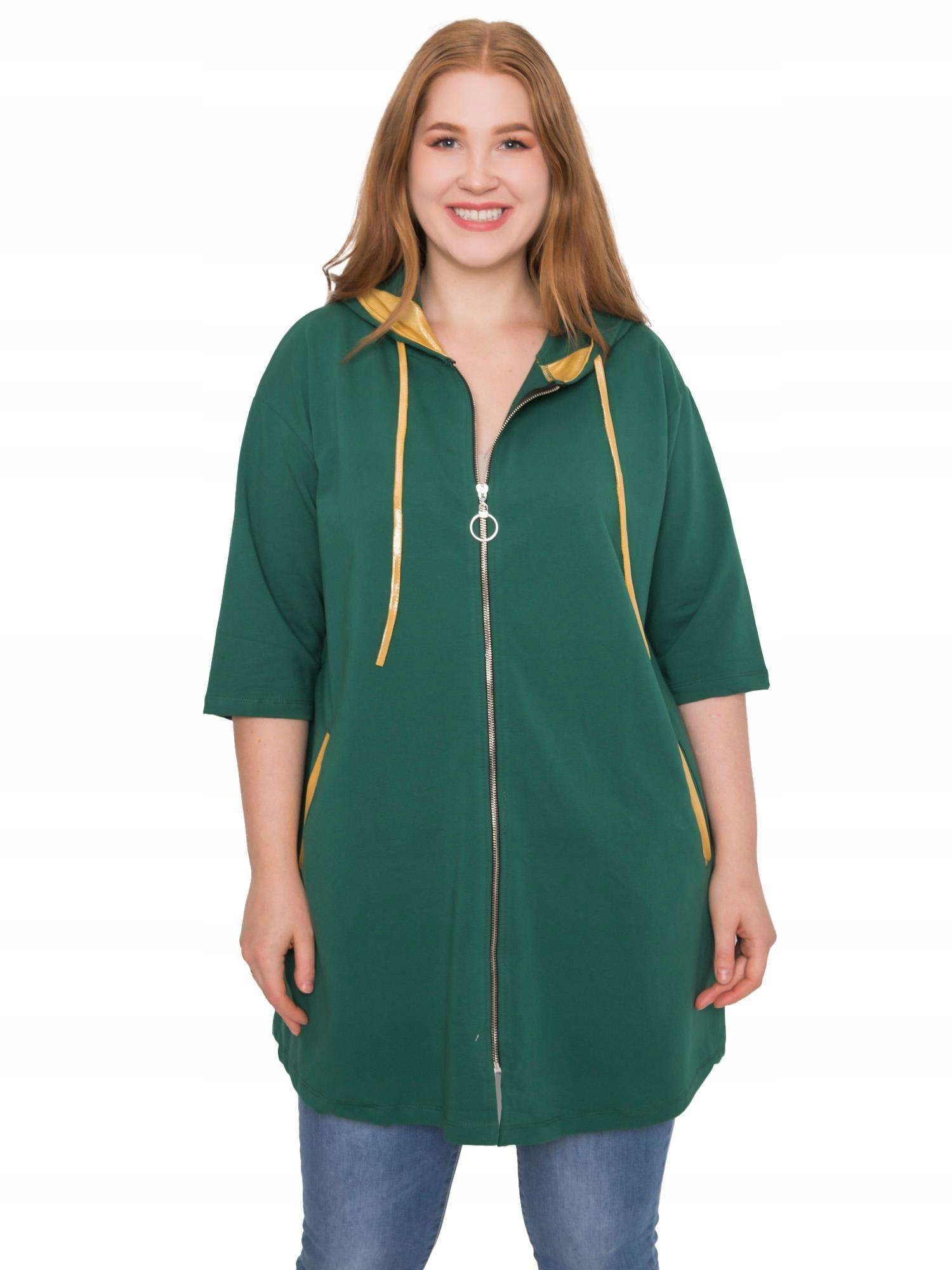 

Bluza Damska bawełna Plus Size Kapturem rozpinana