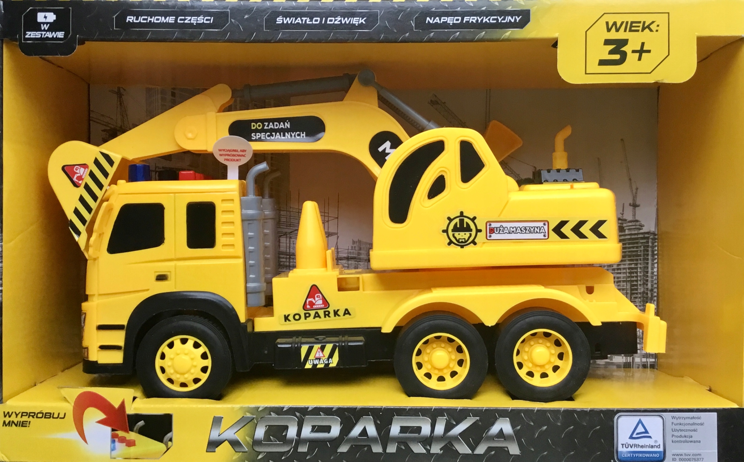 

Auto Duże Koparka Światło I Dźwięk,napęd 3+