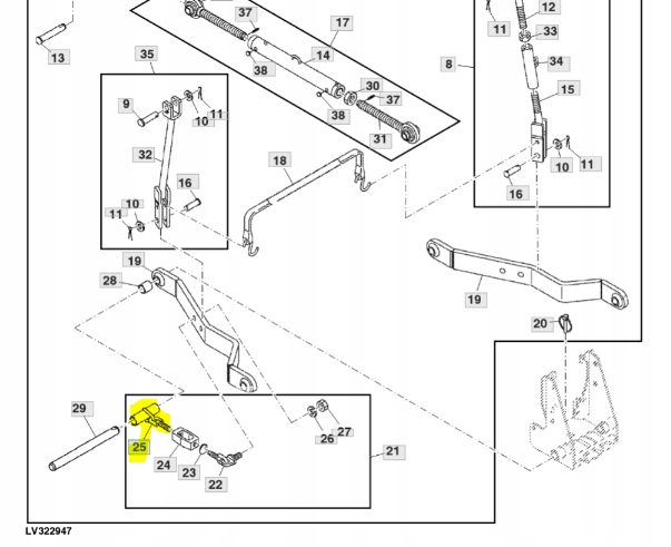 Konektor 2027R John Deere LVU802756