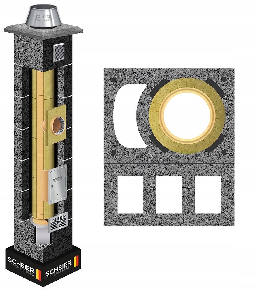 Keramický komínový systém KW+W3 fi 180 13 m 60x50 izolovaný, zateplený